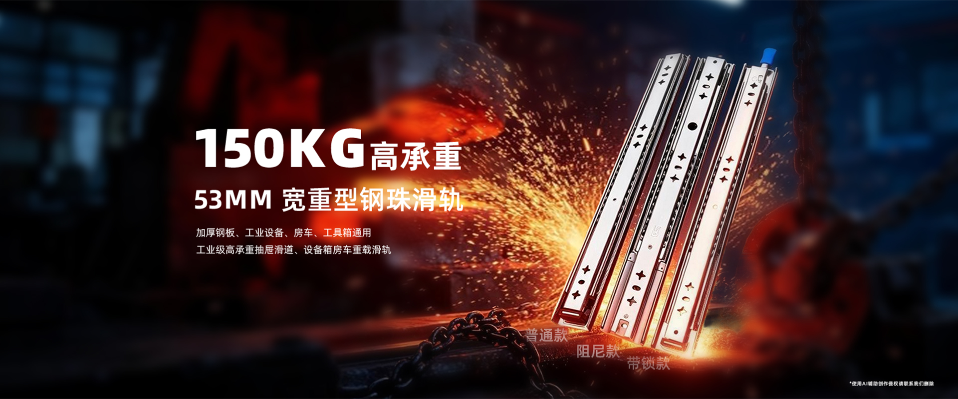 53宽重型钢珠滑轨海报